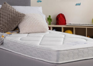 Image of Stitch Bunk single mattress in damask white fabric