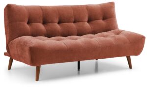 Lux Sofa Bed in Venus Terracotta chenille fabric with white background