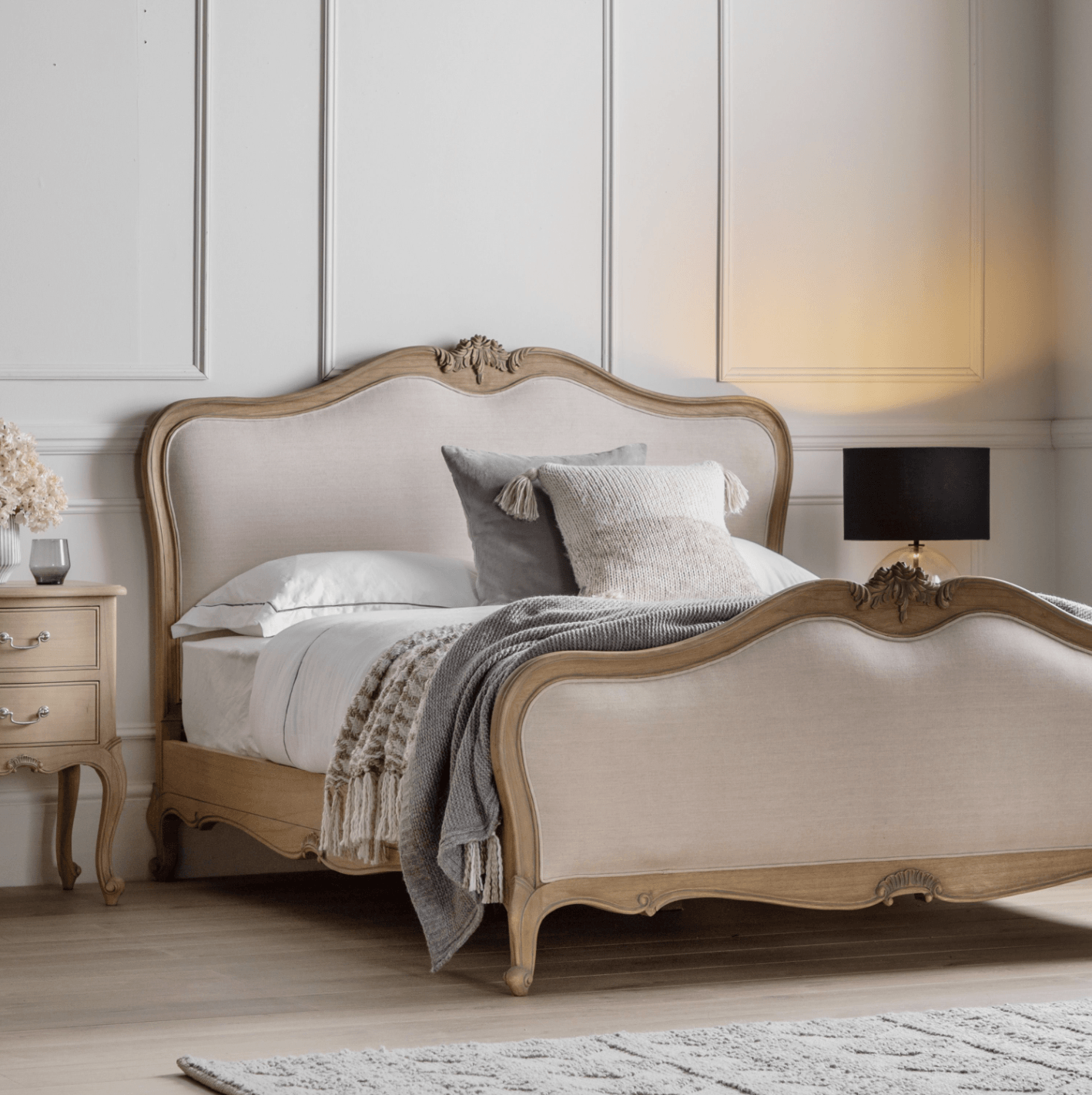Chic Linen Upholstered Bed Apley Beds