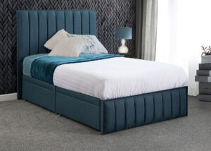 image of Sweet dreams elegance grand bed in opulence teal with mattress and bedding