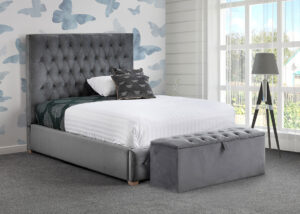 image of Sweet Dreams Mable Bed frame in Opulence Granite with foot stool