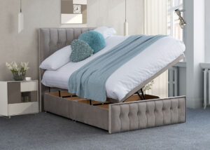 image of the Sweet Dreams Elegance Regal Divan Bed Frame with side ottoman
