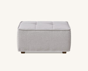 Murray Sofa stool in Putty Boucle fabric with contemporary Chesterfield design