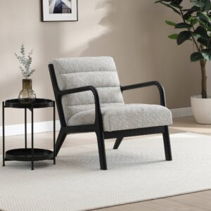 Inca lounge chair with black frame and natural cord upholstery