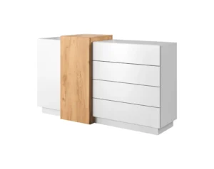 Side view of the Stockholm Chest of Drawers, showing its sleek push-to-open drawer system.