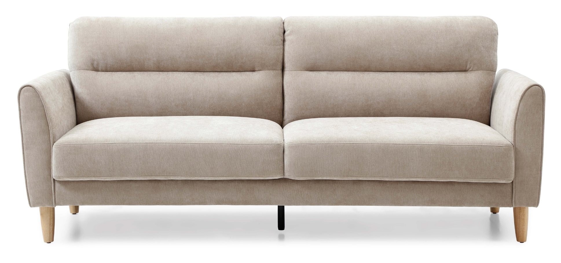 Harvey Sofa Bed in Venus Taupe chenille from the side with the headrests lowered