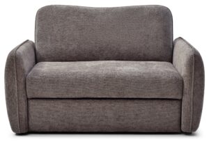 Millie Sofa Bed in Mercury Mocha soft chenille viewed from the front at an angle