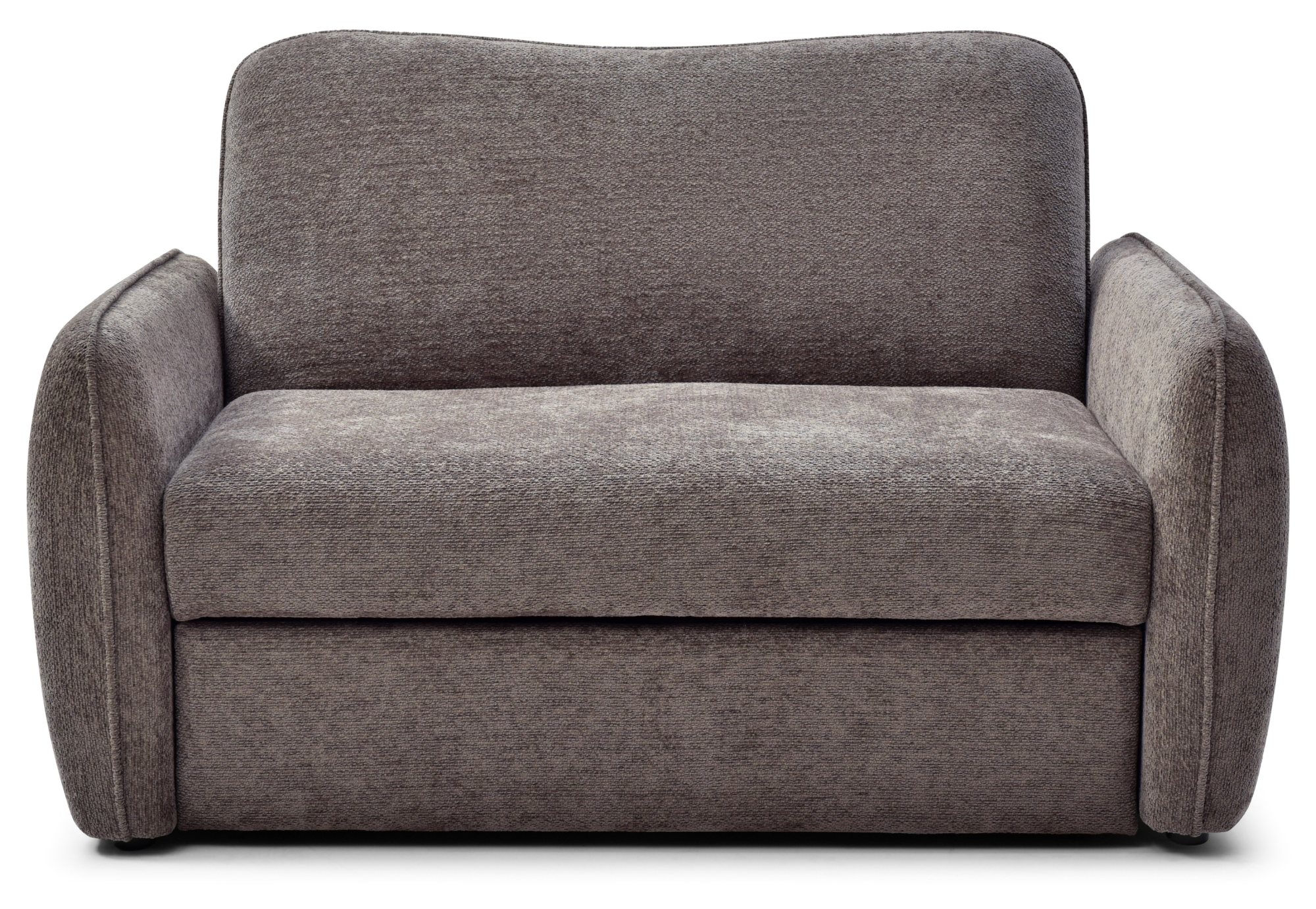 Millie Sofa Bed in Mercury Mocha soft chenille viewed from the front at an angle