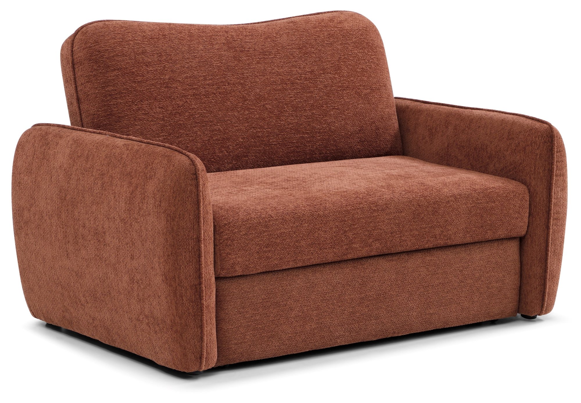 Millie Sofa Bed in Mercury Orange soft chenille viewed from the front
