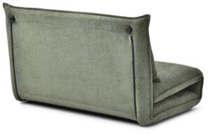 Back view of the Carter Sofa Bed in Dionysus Olive chenille showing the fully upholstered rear