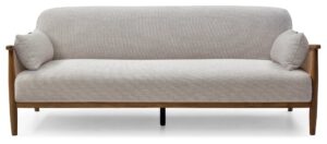 Zara Rattan Arm Sofa Bed with bolster cushions at each end