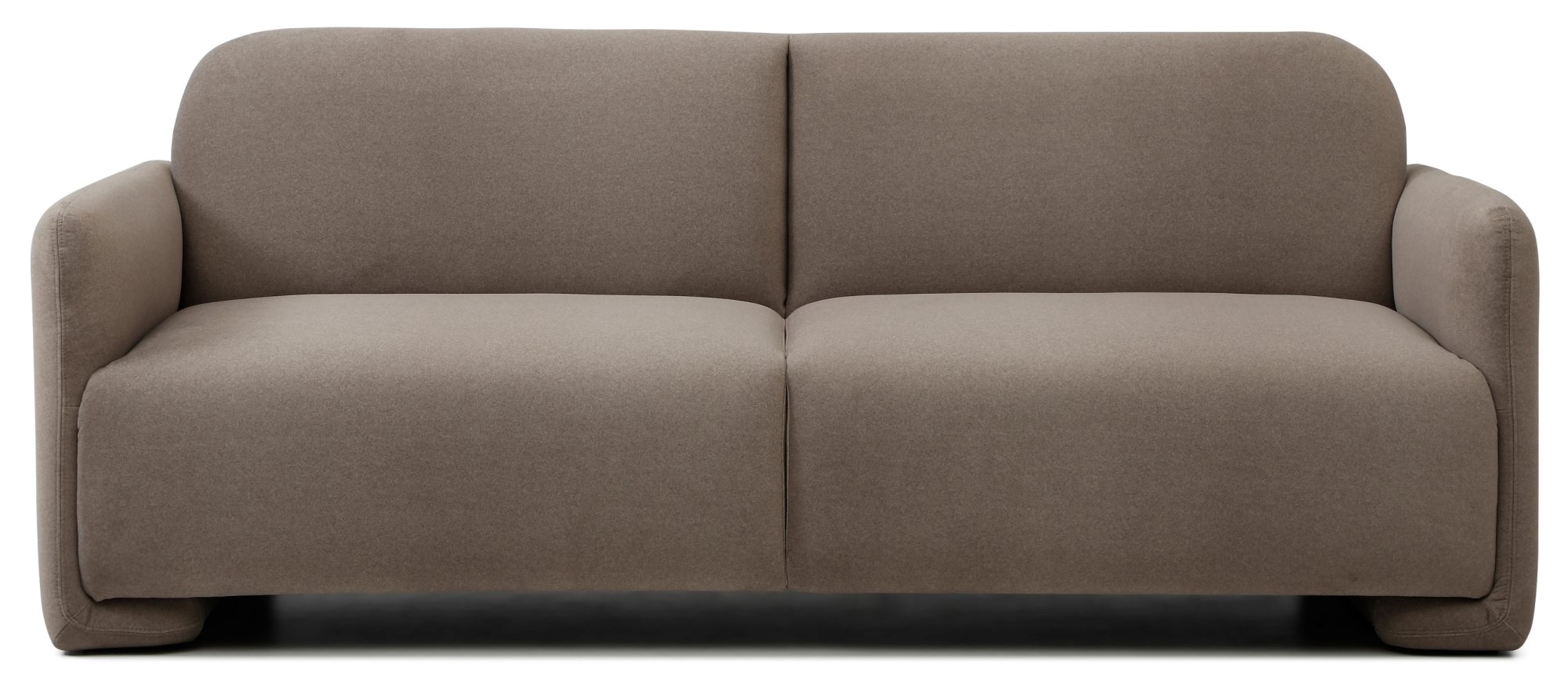 Murphy Sofa Bed in Mohair Taupe flat velvet viewed from the front at an angle