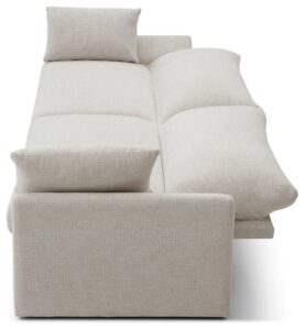 Evelyn Sofa Bed from behind with the back cushions folded forward