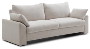 Evelyn Sofa Bed viewed from the front at an angle with scatter cushions