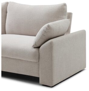 Close-up of the squared arm and seat cushion on the Evelyn Sofa Bed