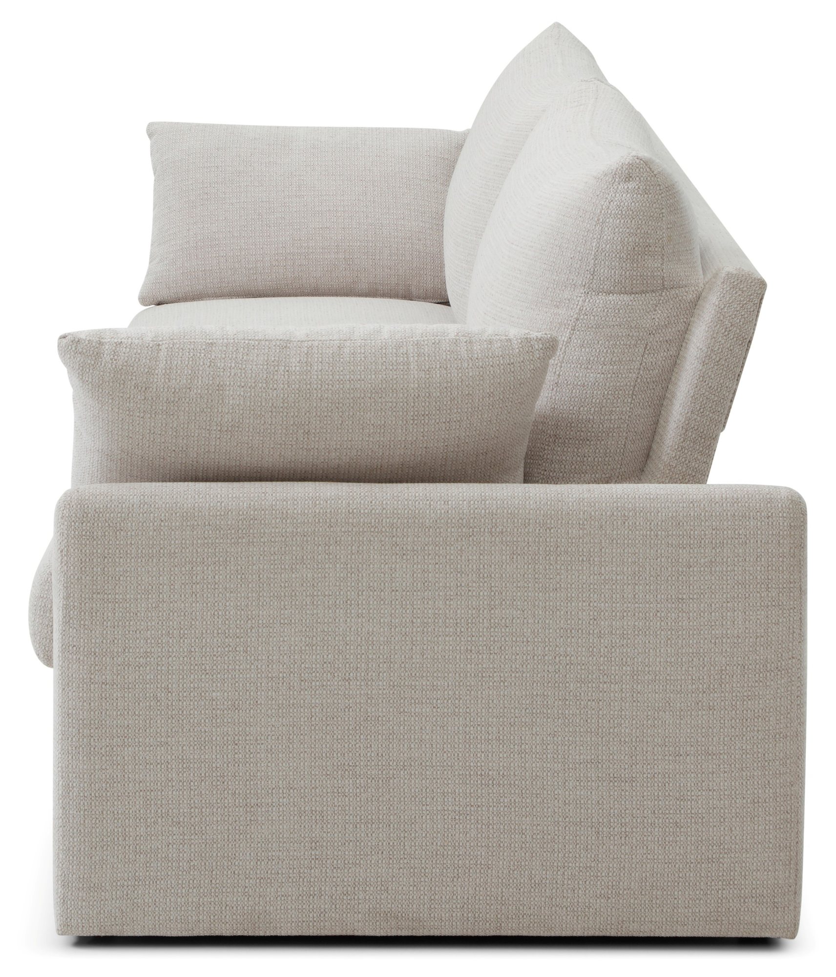 Evelyn Sofa Bed from the side showing the depth of the seat and arm