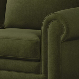 Close detail of the Jay-Be Heritage sofa bed upholstery and rolled arm