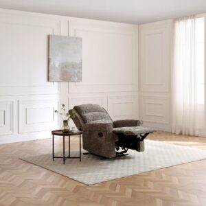 Baxter Manual Recliner Chair reclined with the footrest out