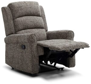 Seat and backrest detail in chunky woven chenille