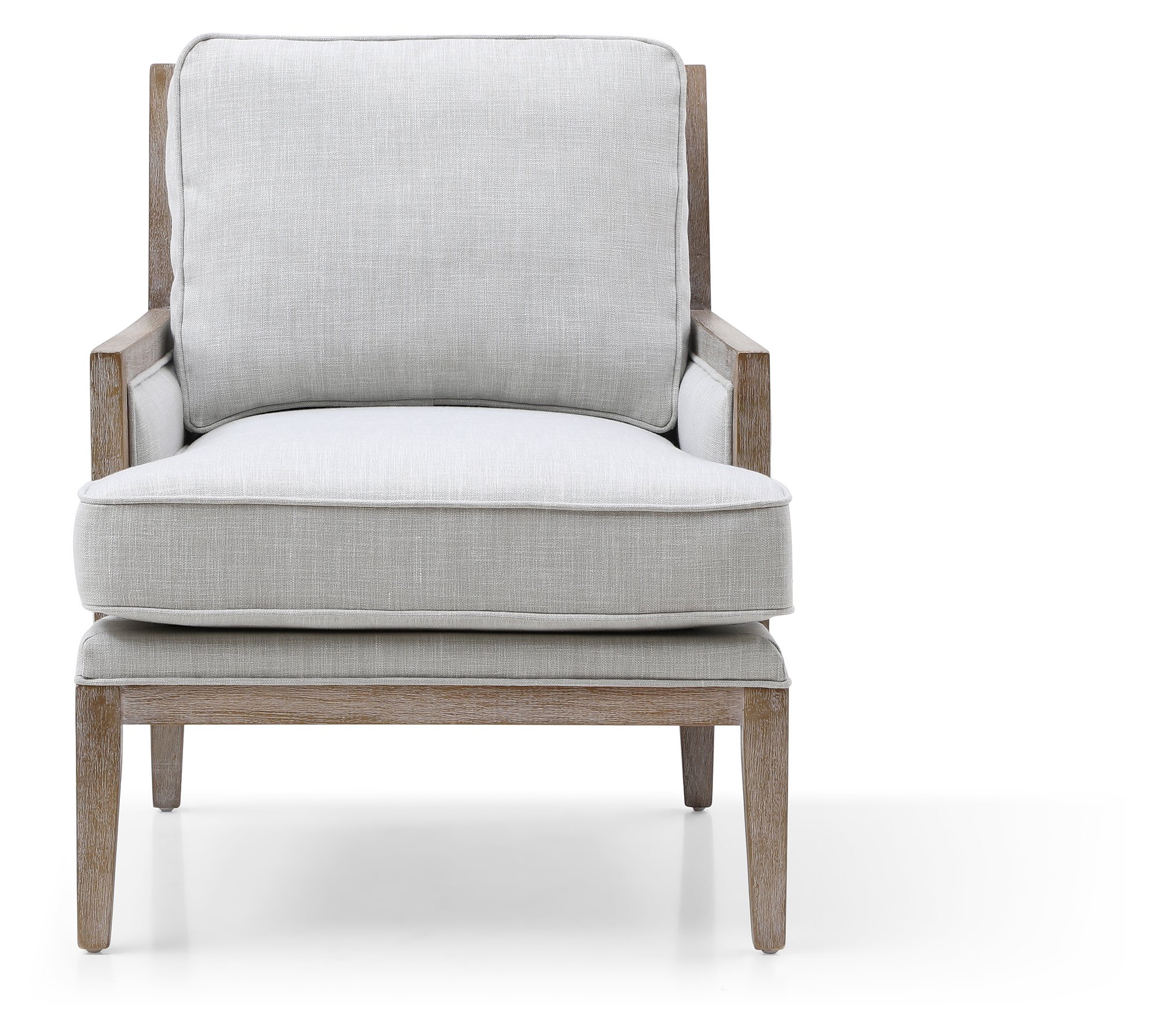 Textured linen weave close-up on the Beatrice chair