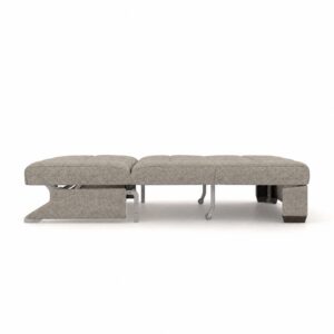 Harper Sofa Bed in Fergus Hawk fabric, shown folded flat in the bed position