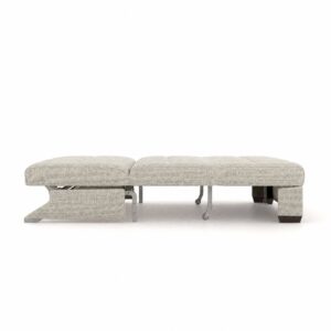 Harper Sofa Bed in Fergus Moon fabric, shown folded flat in the bed position