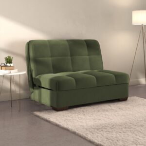 Harper Sofa Bed in Sunningdale Olive fabric, shown as a sofa