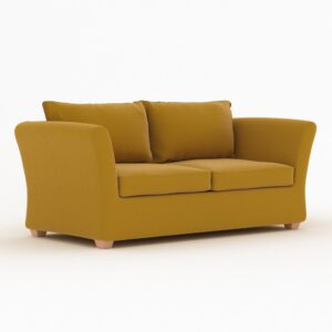 Kendle sofa bed in Sunningdale Saffron fabric, shown as a sofa