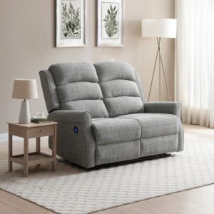 Baxter 2 Seater Recliner shown with both footrests raised