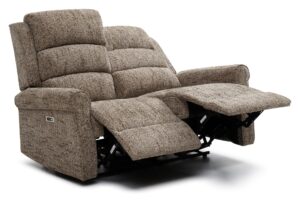 Seat and backrest detail in chunky woven chenille