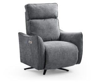 Finn recliner shown reclined with the footrest raised