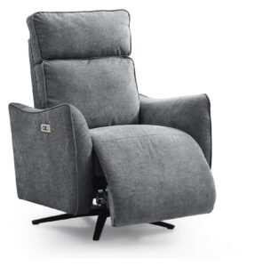 Finn Electric Recliner Swivel Chair in natural chenille