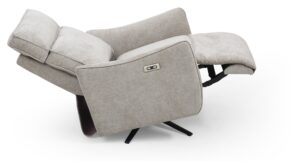 Headrest and backrest detail on the Finn recliner