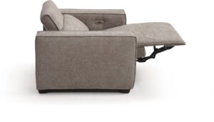 Primo recliner shown reclined with the footrest out
