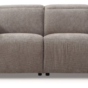 Primo Electric 2 Seater Recliner Sofa in mole woven chenille, upright