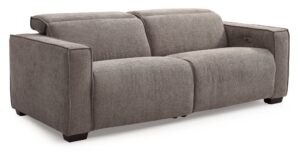 Primo 3 seater electric recliner sofa in Mole woven chenille
