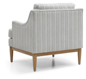 Briar Accent Chair in natural stripe chenille with natural wood legs