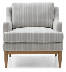Briar Accent Chair in olive chenille with dark wood legs