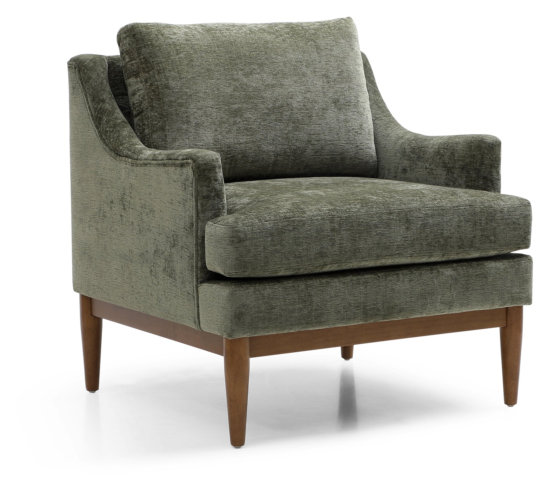 Wooden leg detail on the Briar accent chair