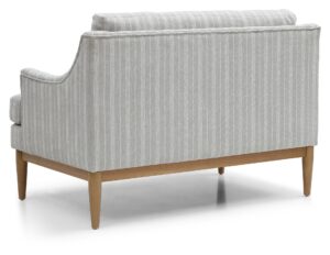 Briar 2 Seater Sofa in natural stripe chenille with natural wood legs