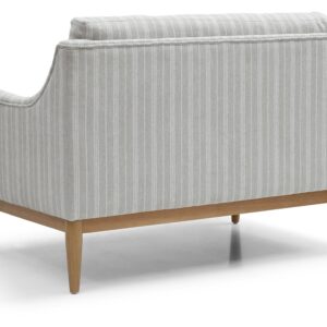 Briar 2 Seater Sofa in natural stripe chenille with natural wood legs