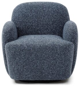 Micky Swivel Chair from the side showing the curved back