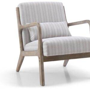 Inca Lounge Chair with a washed timber frame in oatmeal linen