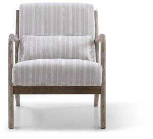 Inca Lounge Chair in natural chenille stripe, front view