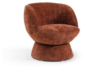 Tulip Swivel Tub Chair in natural woven chenille