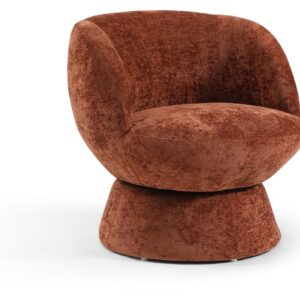 Tulip Swivel Tub Chair in natural woven chenille