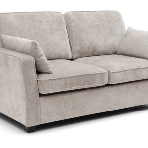 James flared arm sofa bed in Seoul chenille with square block legs, made to order