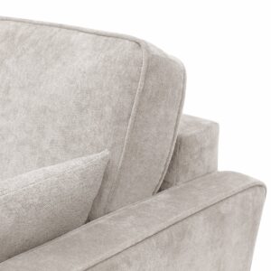 James flared arm sofa bed in Seoul chenille with square block legs, made to order