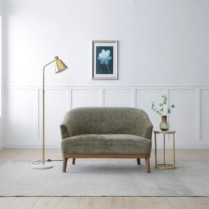 Ella 2 Seater in distressed olive chenille
