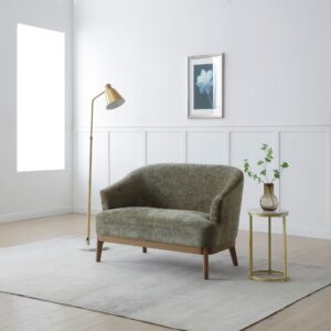 Antique wood plinth and leg detail on the Ella 2 seater